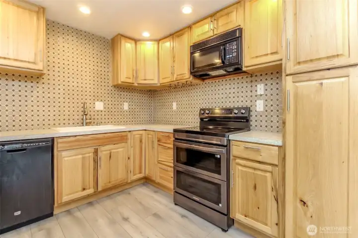 Newer double oven range under a year old.