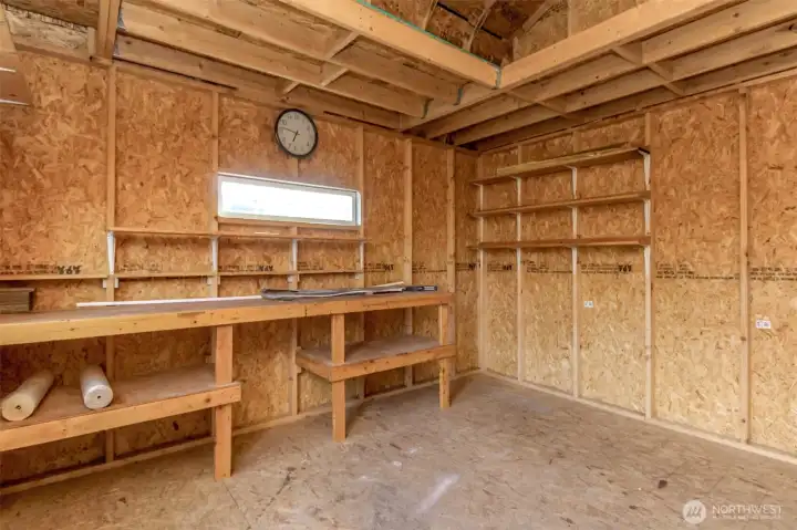 Work bench inside.