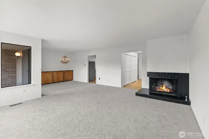 Gorgeous open living and dining room.