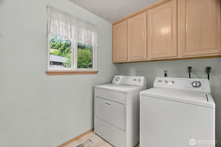 Laundry room with room for additional shelving/cabinets
