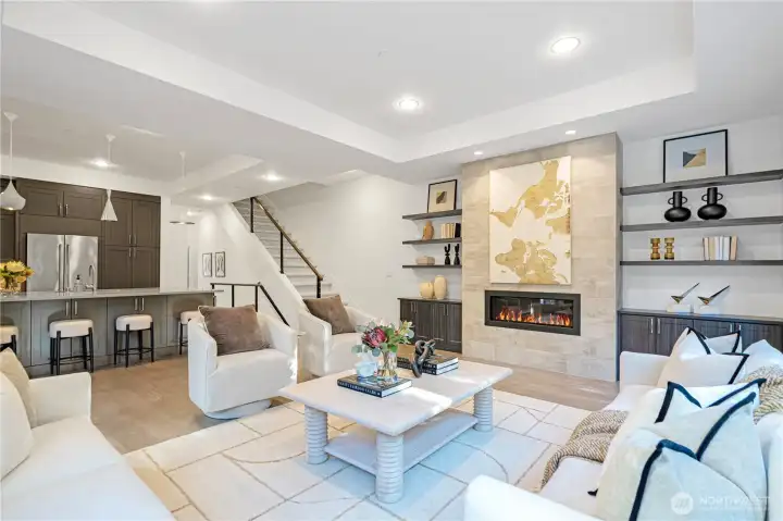 Open concept f/p with kitchen