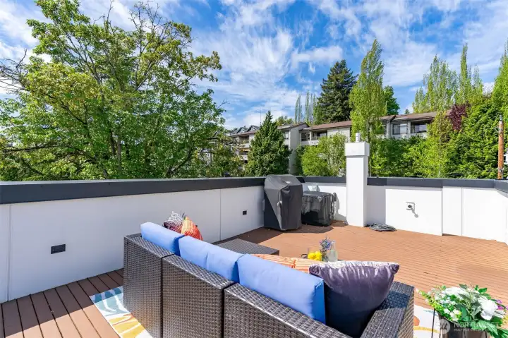 Gas and water hook-up for BBQ and watering needs!