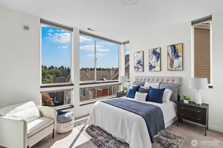 Primary suite-light filled and airy!