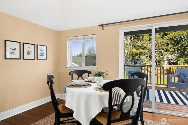 Dining Space off Kitchen with Vaulted Ceiling