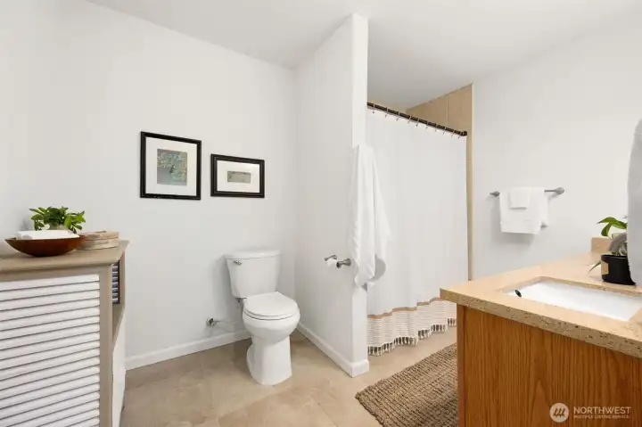 Expansive Main Bathroom with Tub and Shower