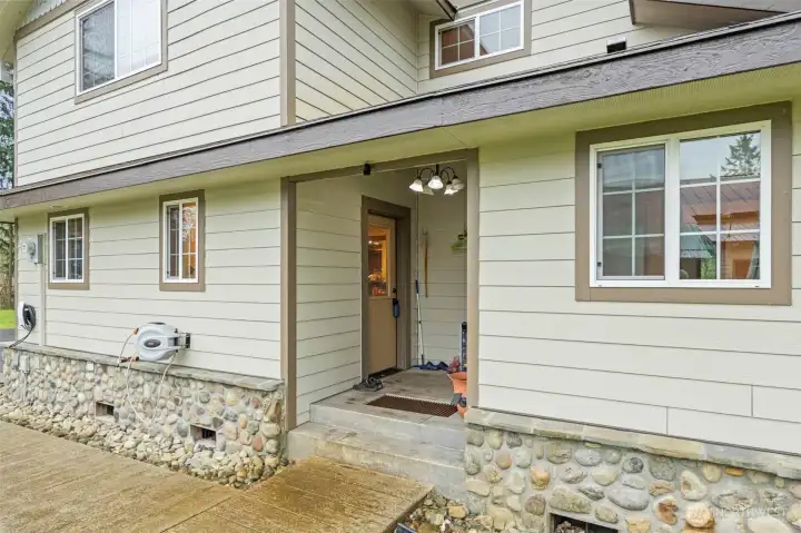 This is the Back Door that the Owner uses as the Front Door.