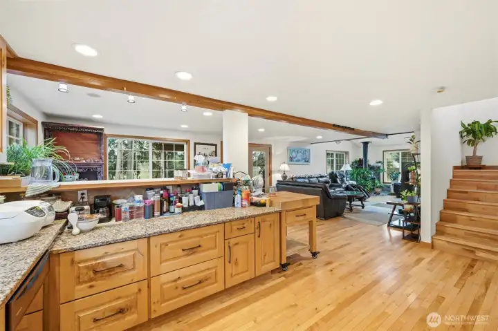 Kitchen has that Open Feel as it flows right into the Living Room.