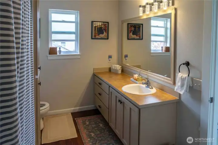 1 of 2 primary bathrooms on 2nd level