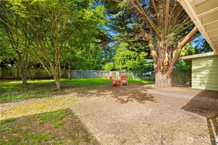 Very big fenced backyard.