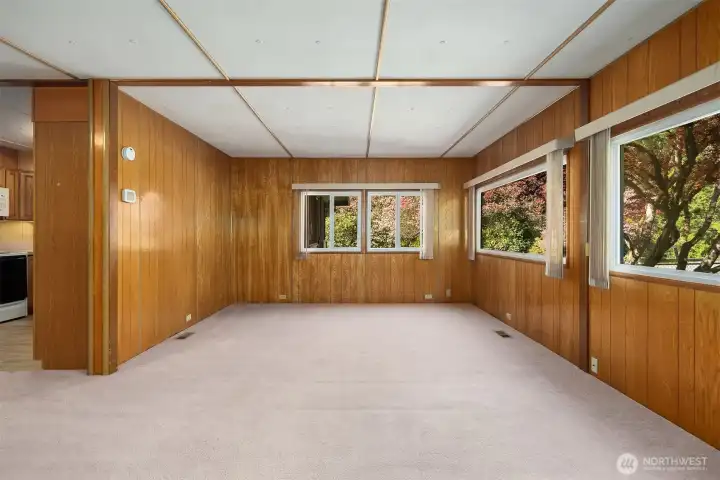 From Entry looking into living room, kitchen to the left