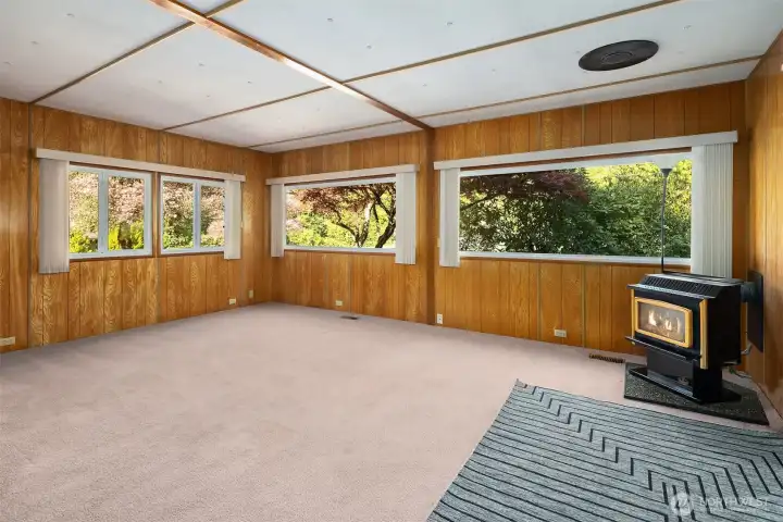 Living room complete with Propane fireplace