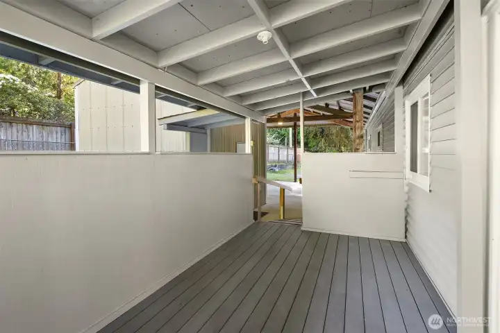 Looking West from Covered Entry toward Carport