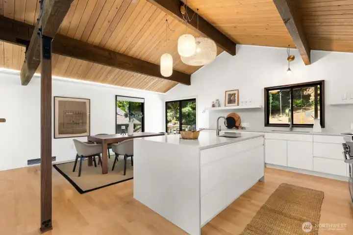 This giant kitchen island is an entertainer's dream, complete with an additional sink.