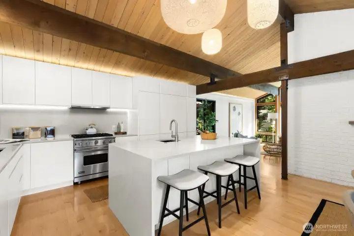 The hidden appliances give this kitchen clean lines and design.