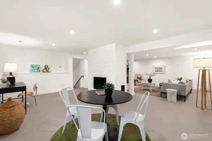This area is separated by the fireplace to give it just enough definition.