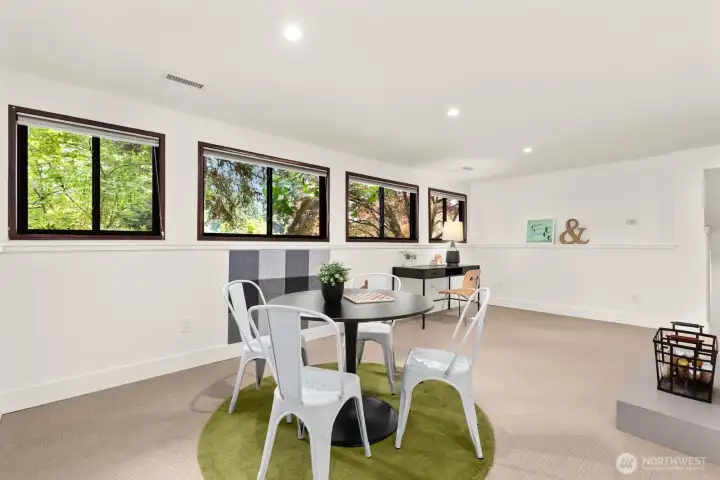 This extra "room" is a perfect play space, game table spot, or WFH office.