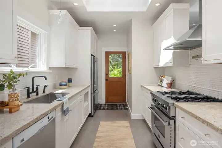 Updated kitchen with Blue Star range