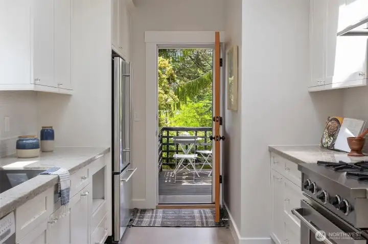 Updated kitchen with Blue Star range