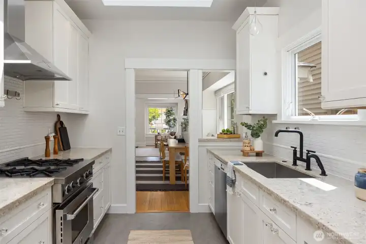Updated kitchen with Blue Star range