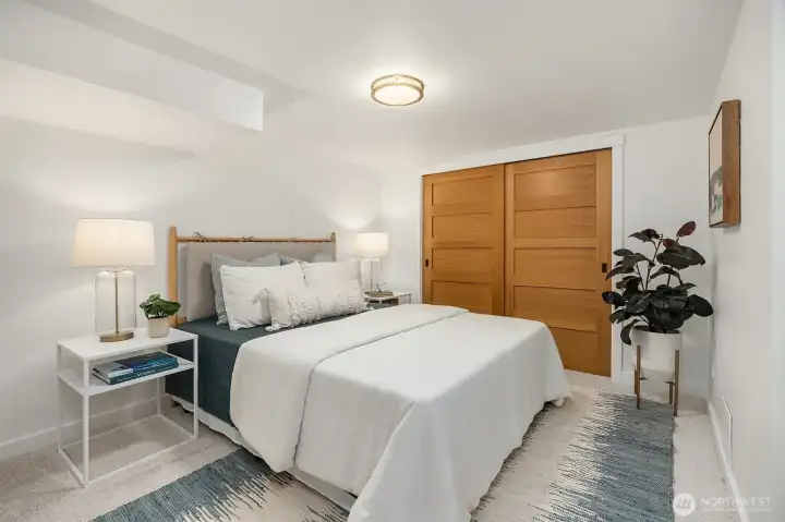 One of two lower level bedrooms