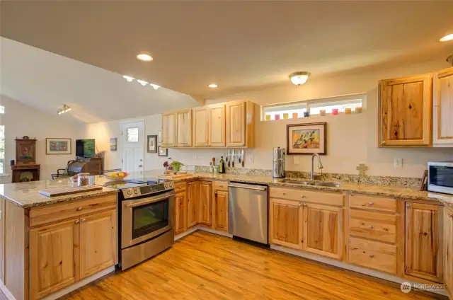 Stainless steel appliances are also featured in this kitchen.