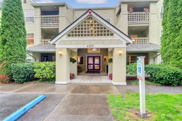 Entrance to friendly and welcoming building.