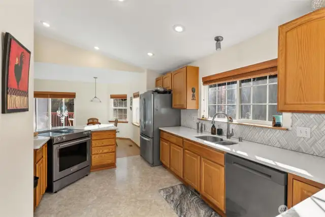 Spacious Bright Kitchen with Stainless Appliances