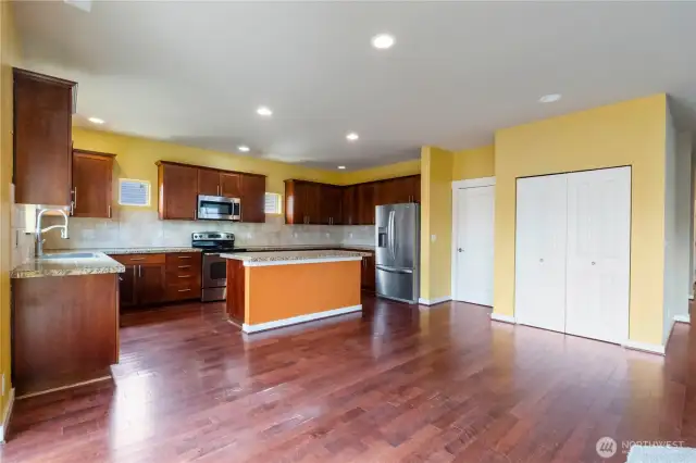 Kitchen, dining, pantry and garage access