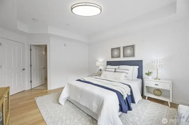 The oversize Primary Suite features an elegant detail to the ceiling!