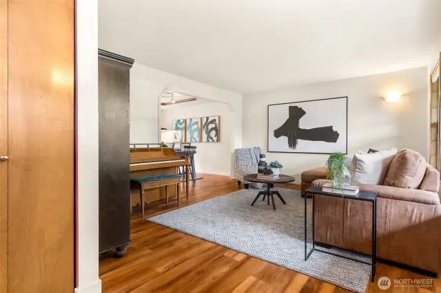 Come in through the French doors, and relax in the large living room!