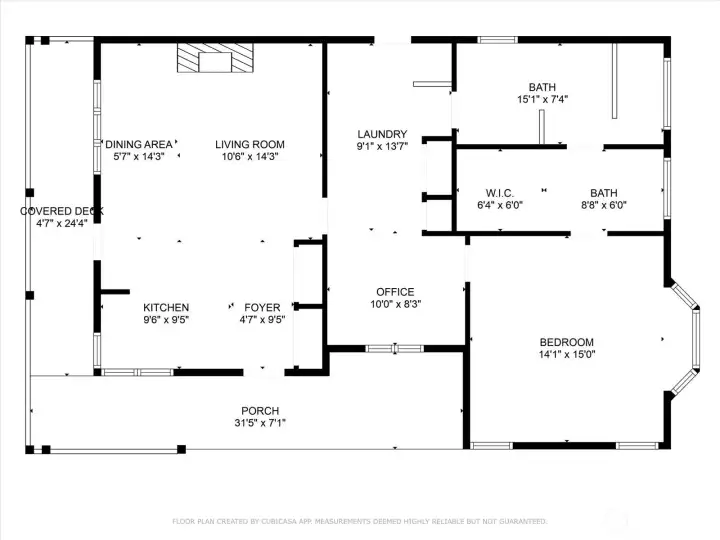 ADU floor plan with private living, kitchen, and bedroom suite