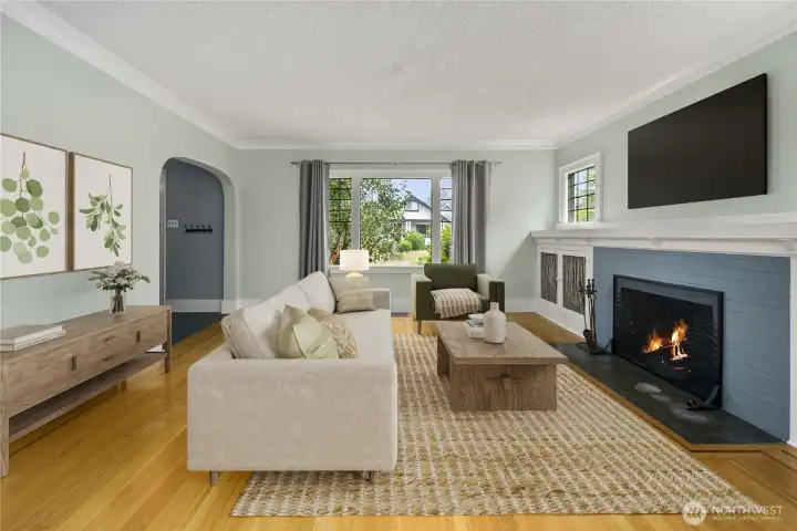 View of living room from dining room