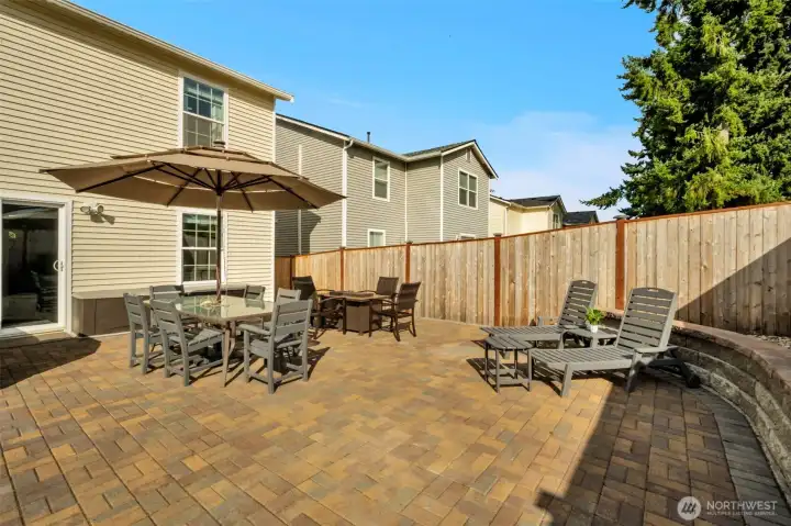 Patio and garden space.