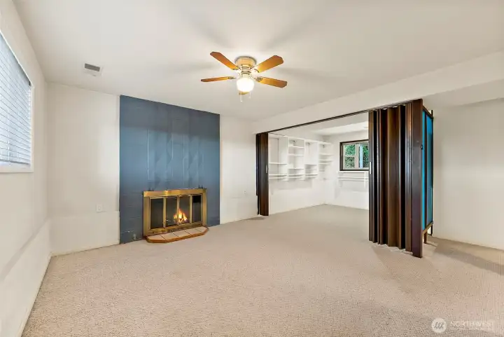 Amazing Space Downstairs to use as a 4th Bedroom, Office, Media Space