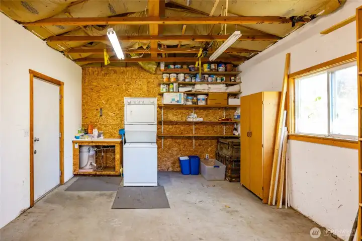 Washer & Dryer in Garage separate HW tank