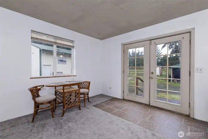 In the cool added room.