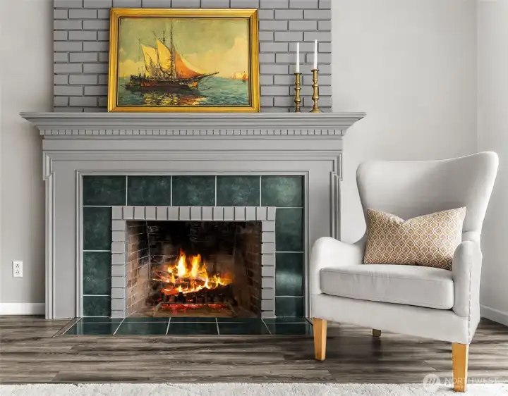 2 fireplaces, this one is wood burning