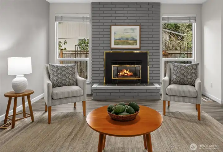 Second fireplace is gas