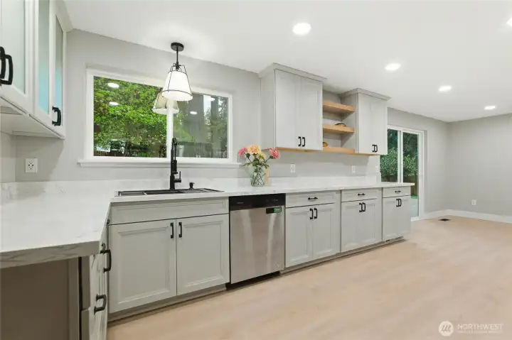 Sleek kitchen with soft close cabinets