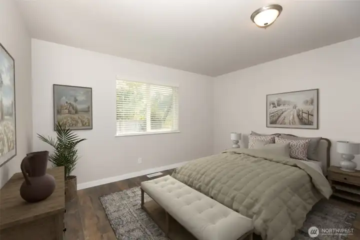Virtually staged 2nd bedroom