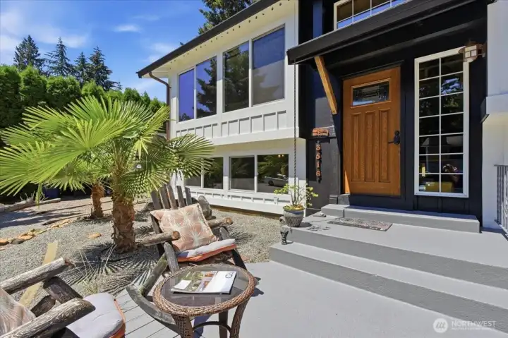 Enjoy the beach/tropical vibe of the low maintenance yard.