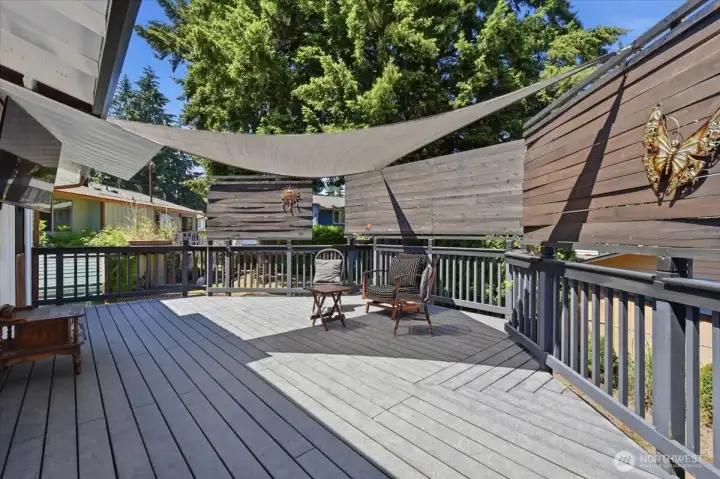 The expansive deck is perfect for summer enjoyment and entertaining.
