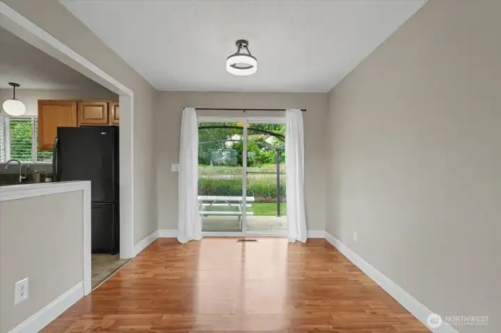Dining room with view to back yard
