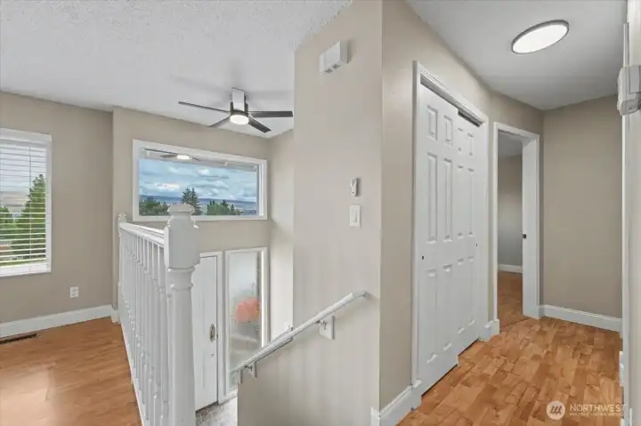 Hall leading from living/kitchen to bedrooms 1&2 and bath 1