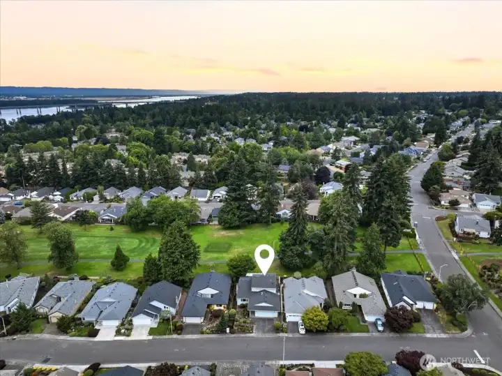 aerial, drone shot, fairway village, golf course aerial, drone shot, fairway village, golf course
