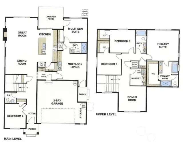 Bridger Floorplan - Lot 1 will be flipped - garage is on Left