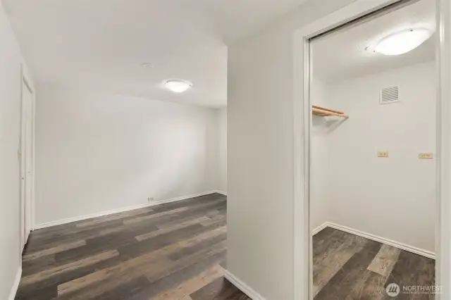Lower floor bedroom #1 + walk-in closet