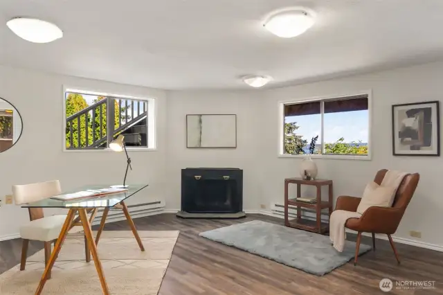 Lower Floor Living Room with water views