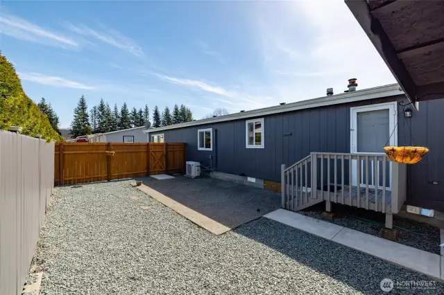 Back patio and yard