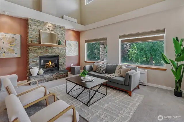 Living Room w/ 18’ Ceilings
